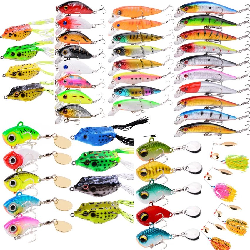 Kit Señuelos Crankbait con Wobblers y Spinner – Flotante y Hundido