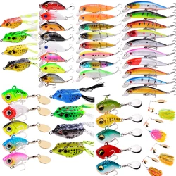 Kit Señuelos Crankbait con Wobblers y Spinner – Flotante y Hundido