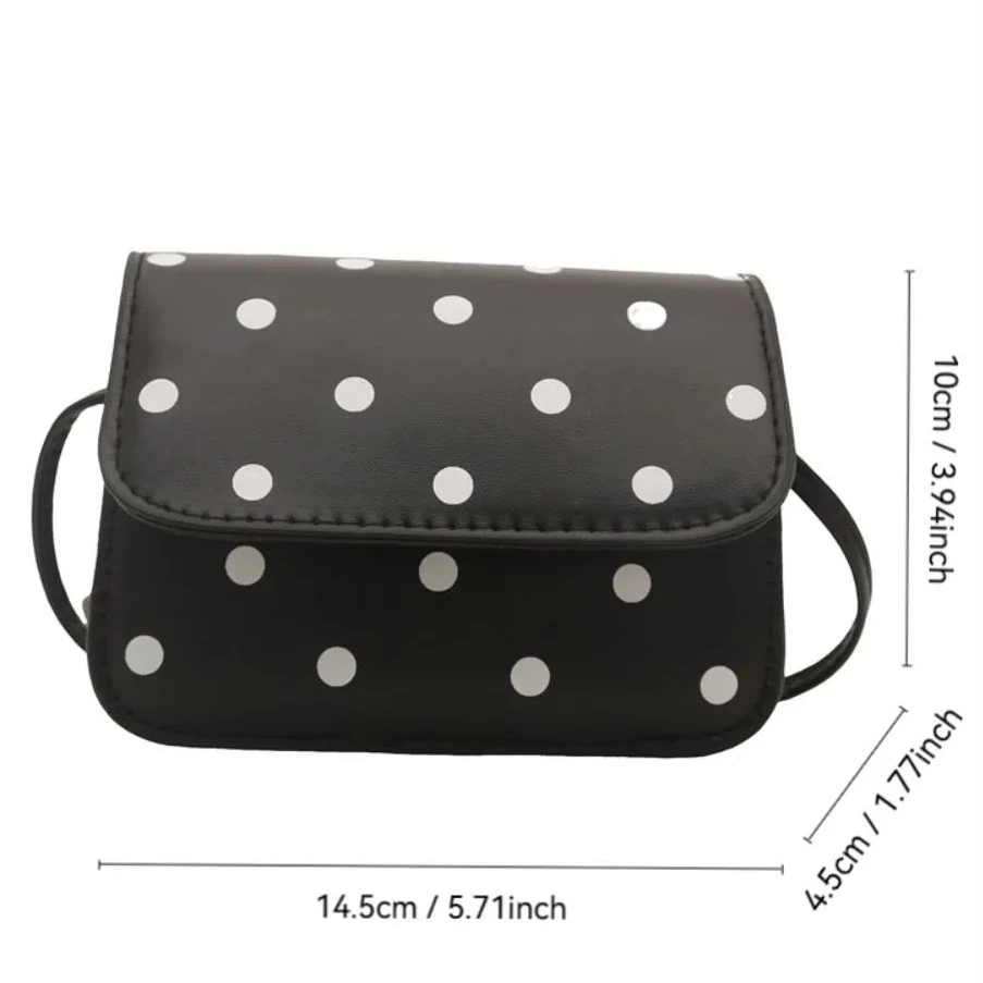 Bolso mini cuadrado con estampado de lunares