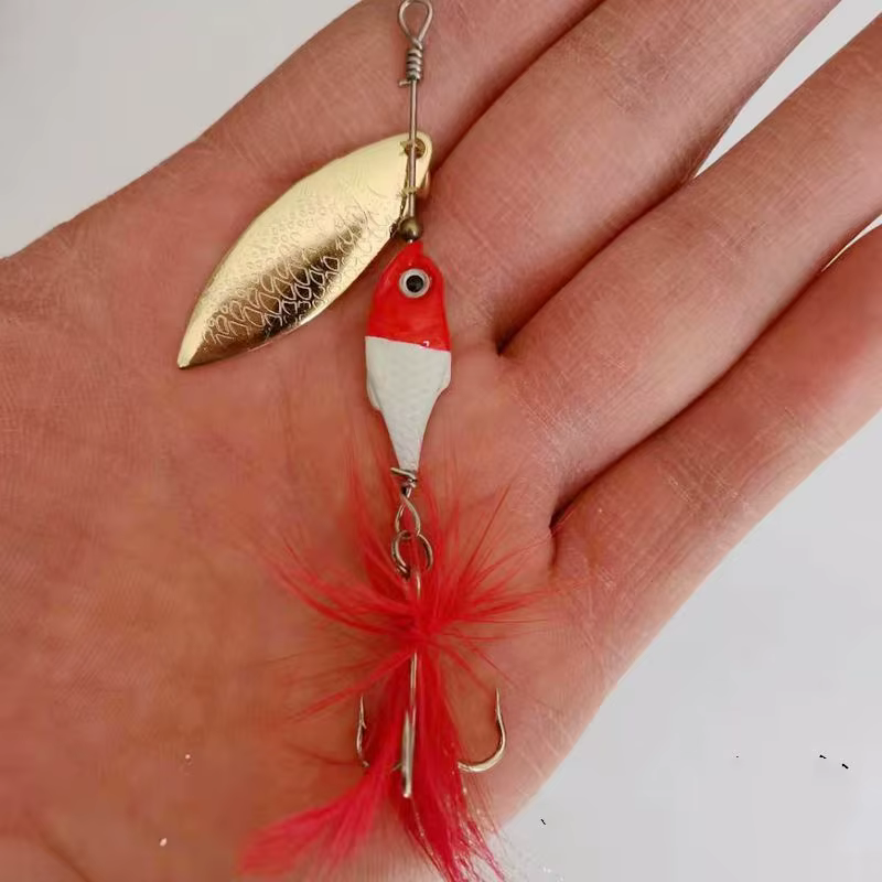 Señuelo cuchara con plumas para pesca de lubina - imagen 2