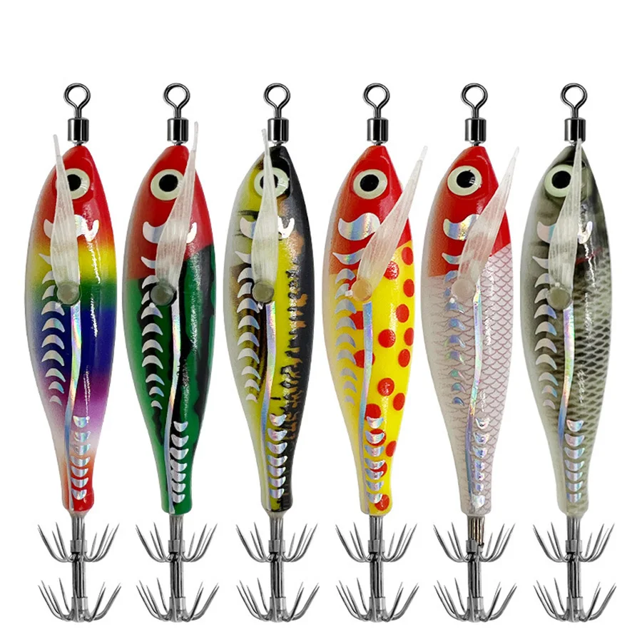 Jig de calamar luminiscente con anzuelo para pesca artificial - imagen 4