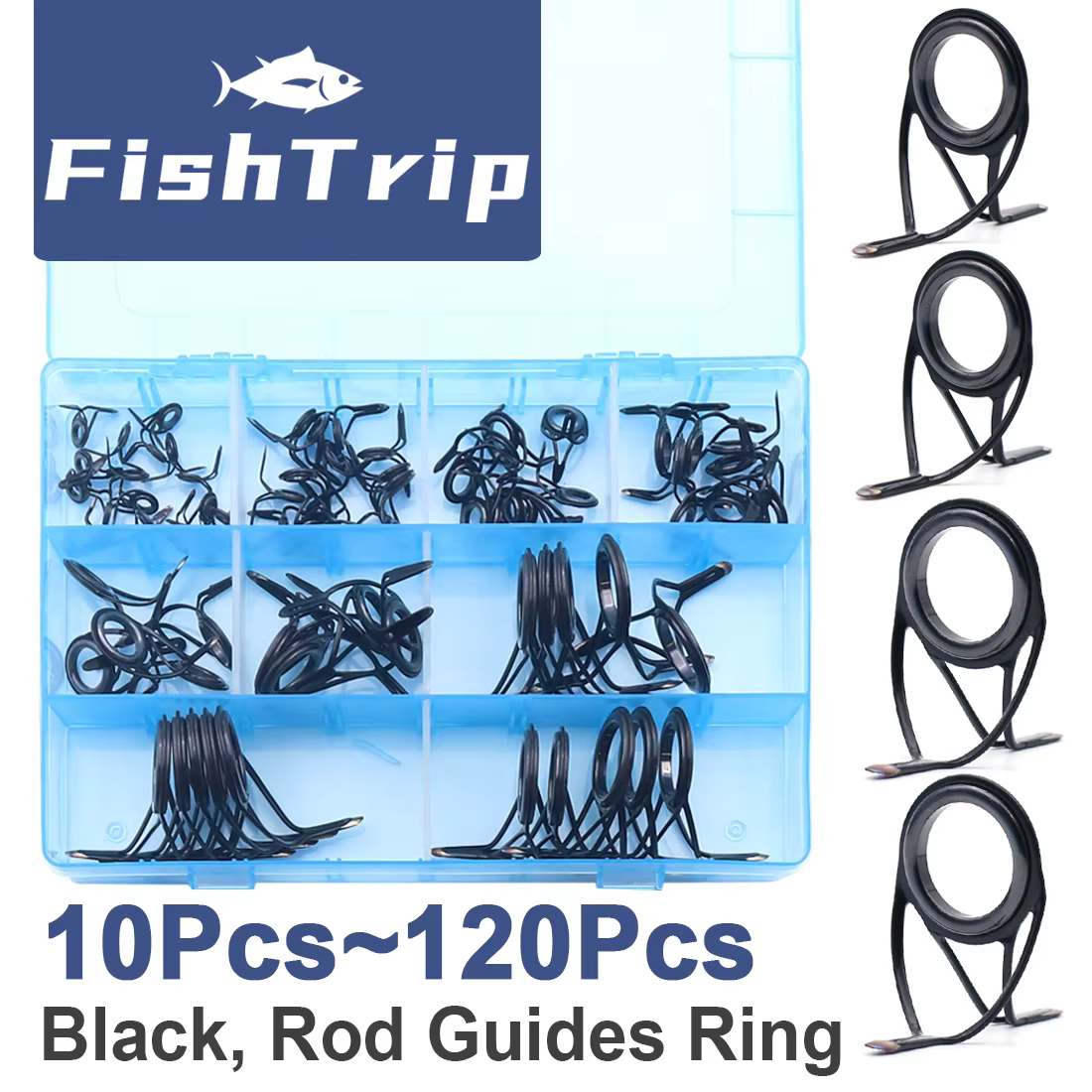 Kit reparación guías de caña FishTrip – Anillas cuádruples inoxidable