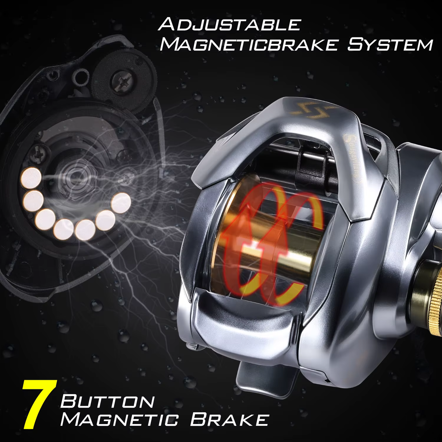 Carrete Baitcasting Sougayilang 11+1BB – Freno magnético para lubina - imagen 2