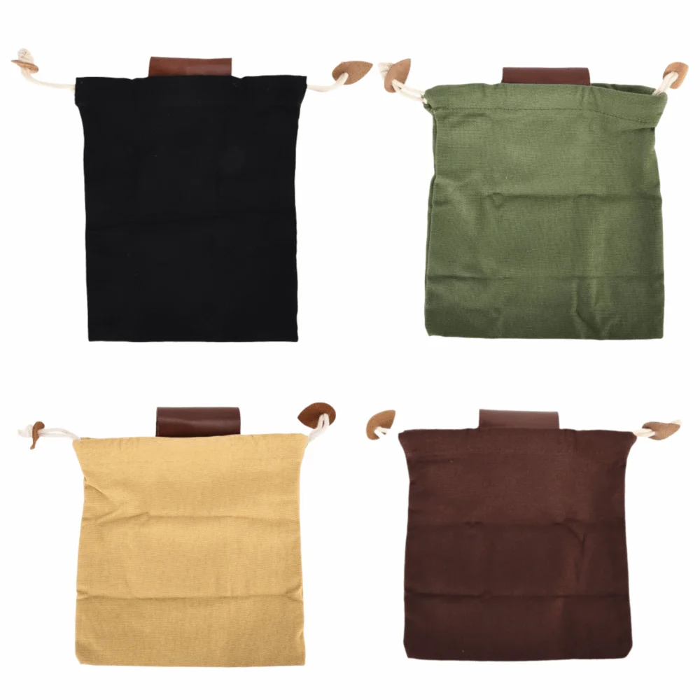 Bolsa para setas de lona plegable con ribete de cuero y cinturón - imagen 3