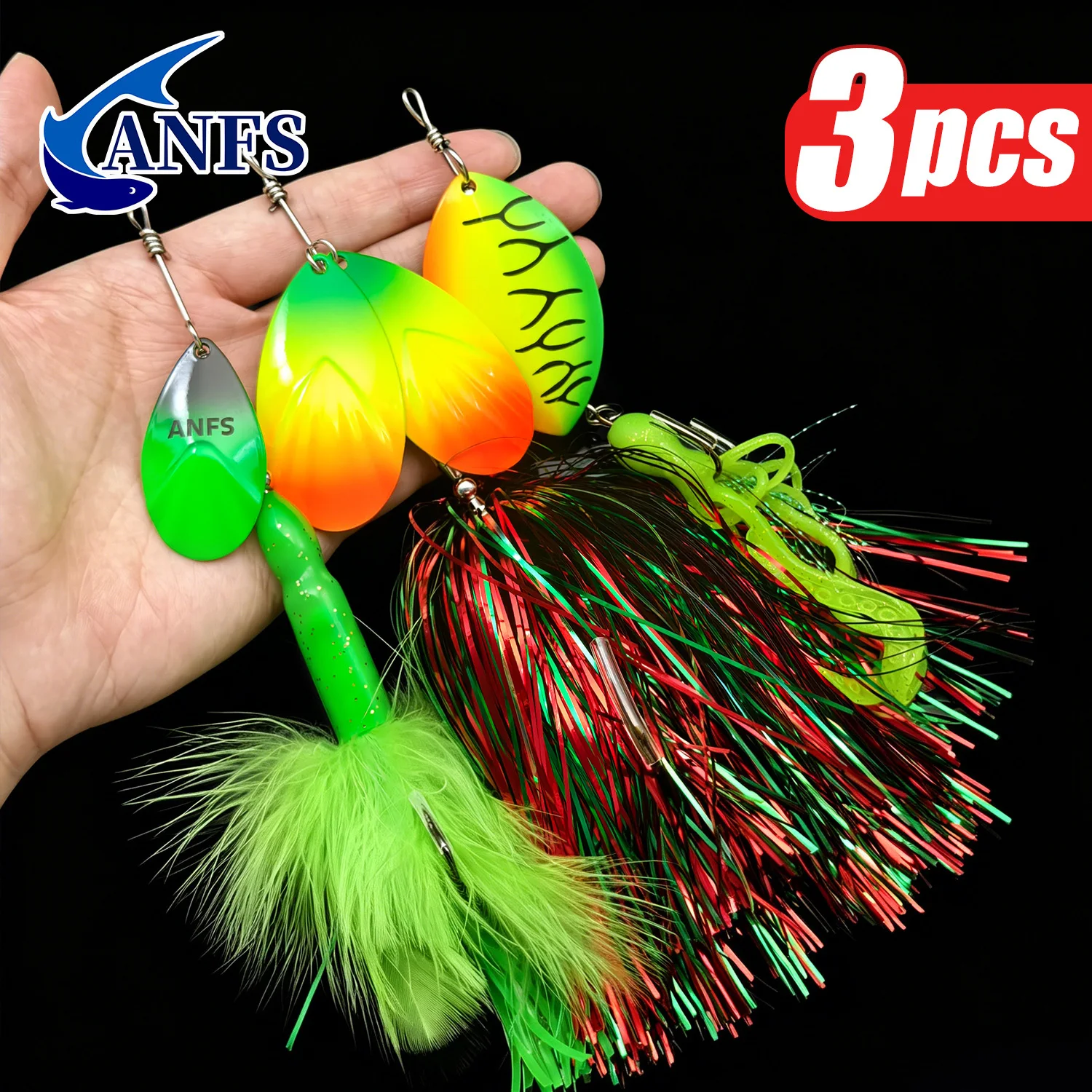 ANFS Spinner Bucktail de metal pesado – señuelo para peces grandes - imagen 3