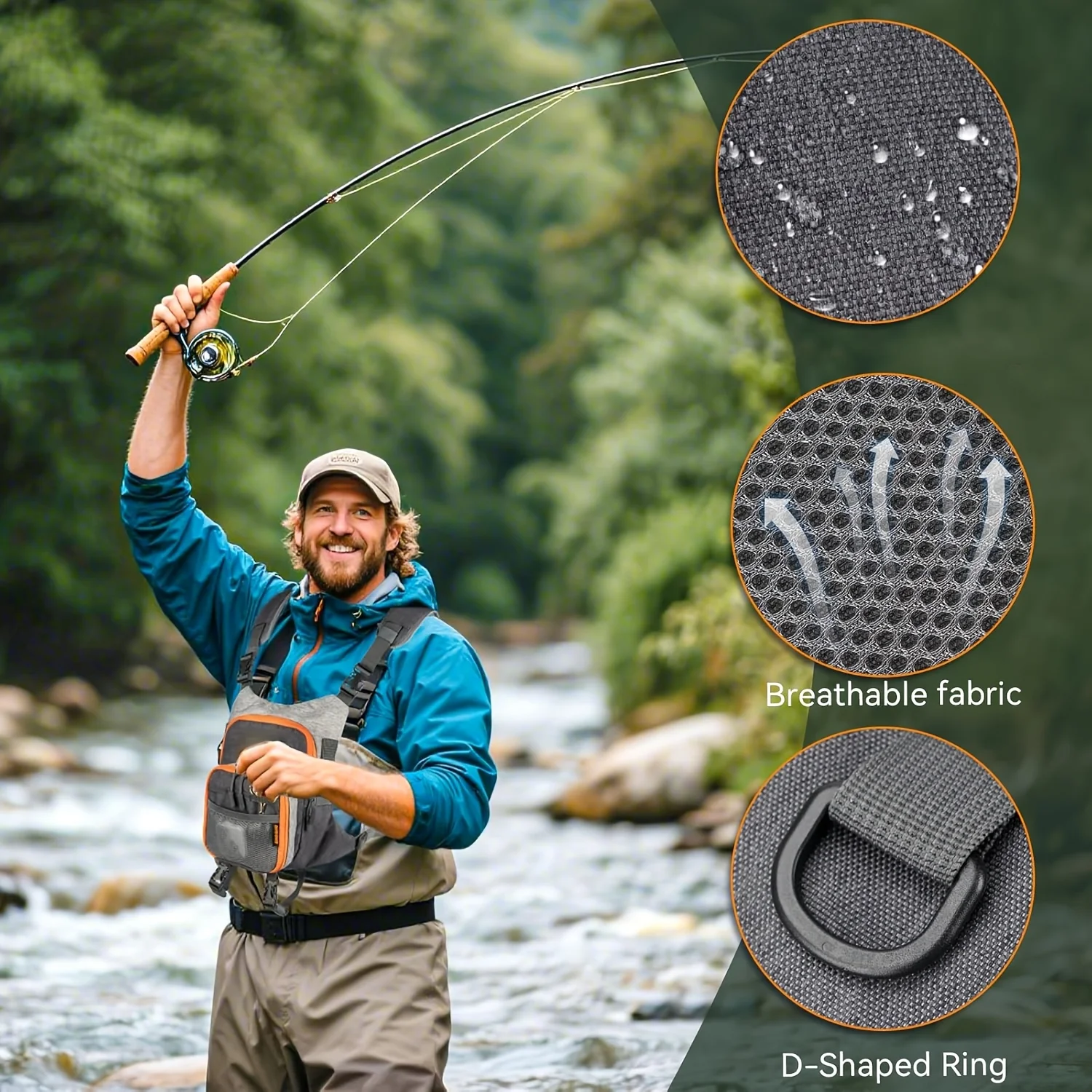Chaleco de pesca con mosca ligero: mochila y bolsa para aparejos - imagen 5
