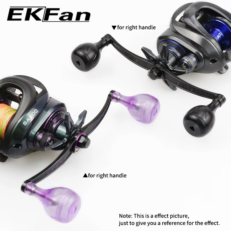 EKFAN Carrete ultraligero de pesca 140mm – Mangos aleación, perillas acrílicas - imagen 5