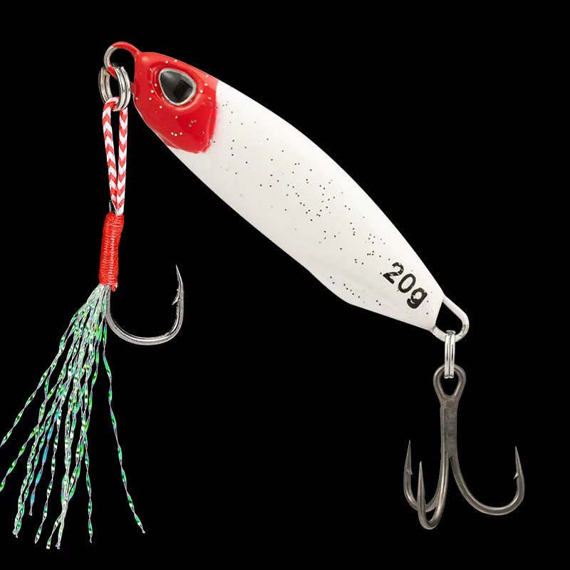 Jig de Metal 20g para Lubina – Cebo Artificil con Anzuelo Triple