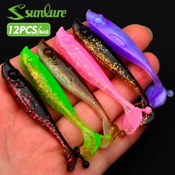 Señuelo de silicona cola en T Sunlure realista para salmón