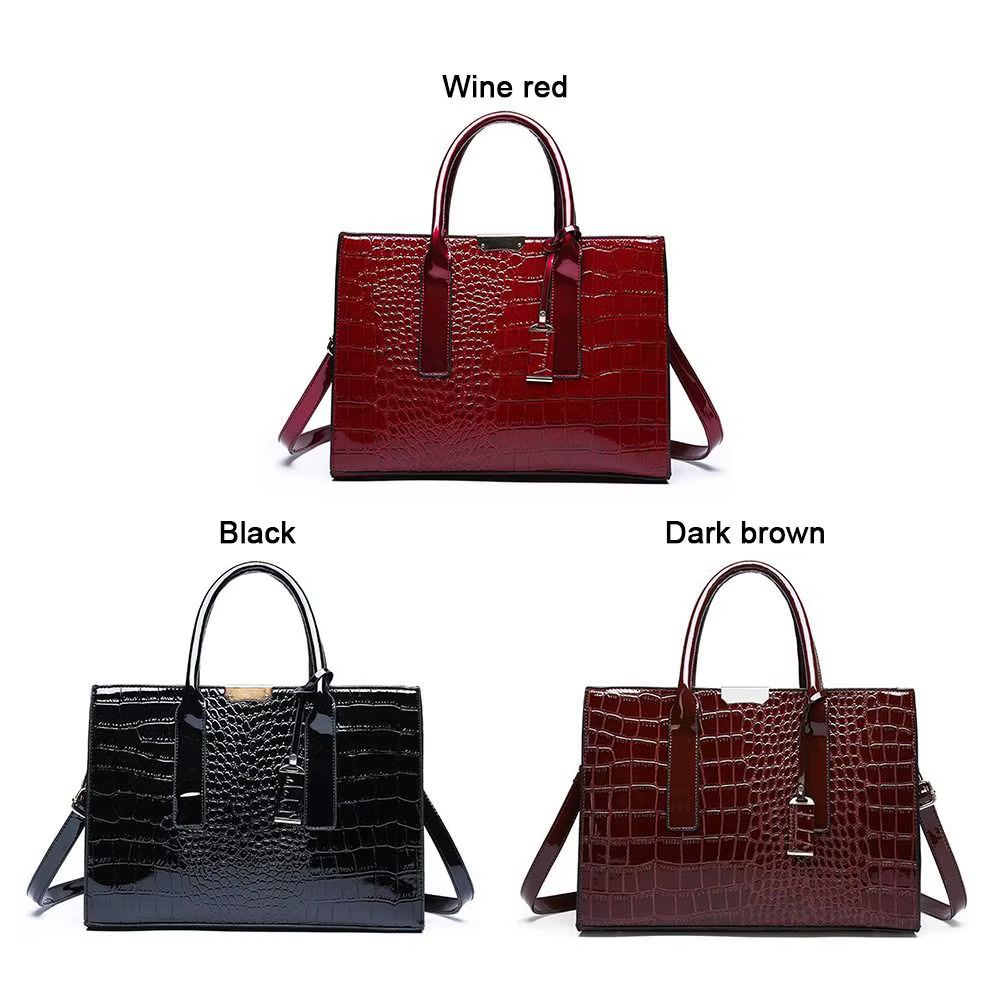 Bolso tote con estampado de cocodrilo y correa ajustable - imagen 2
