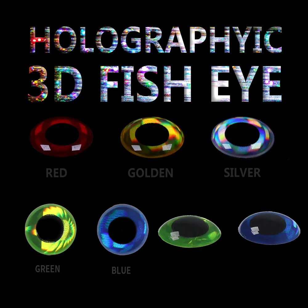 Ojos de pez epoxi holográficos 3D para señuelos DIY