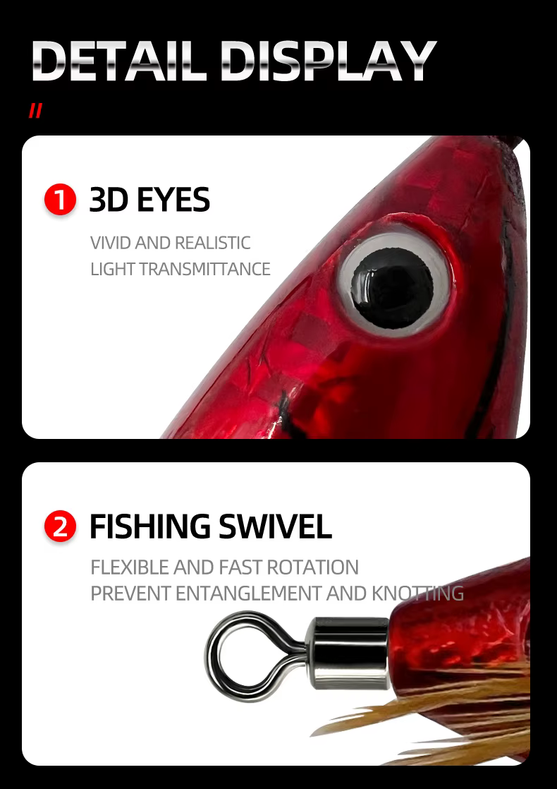 Pack completo de 6 anzuelos luminosos ShareShark
