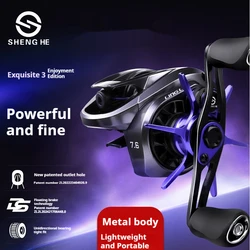 Shenghe Linglong Carrete Baitcast totalmente metálico largo alcance