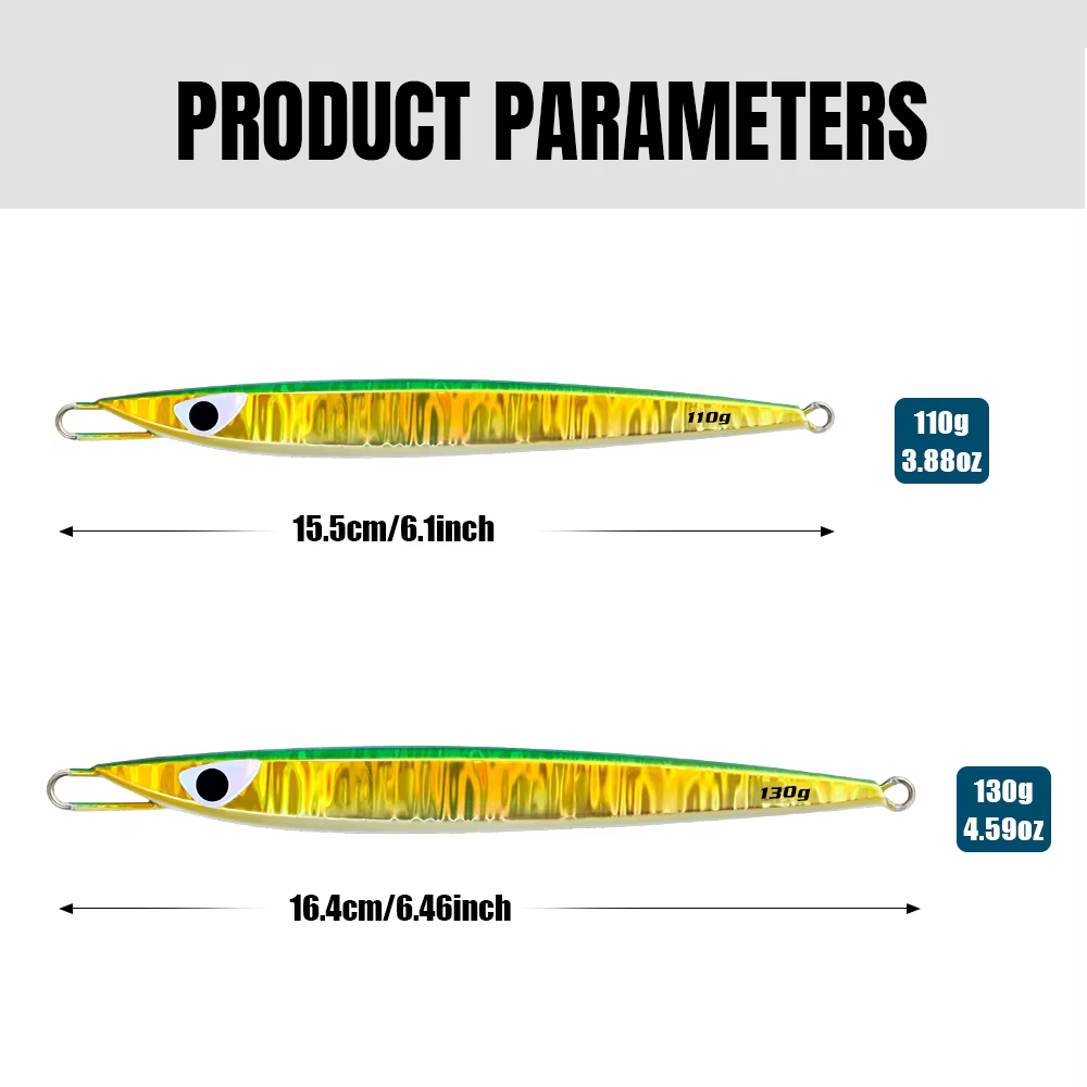 Metal jig Jigging Pro C1 semi long resplandor UV para pesca vertical - imagen 2