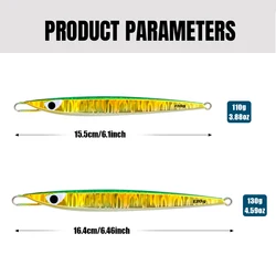 Metal jig Jigging Pro C1 semi long resplandor UV para pesca vertical
