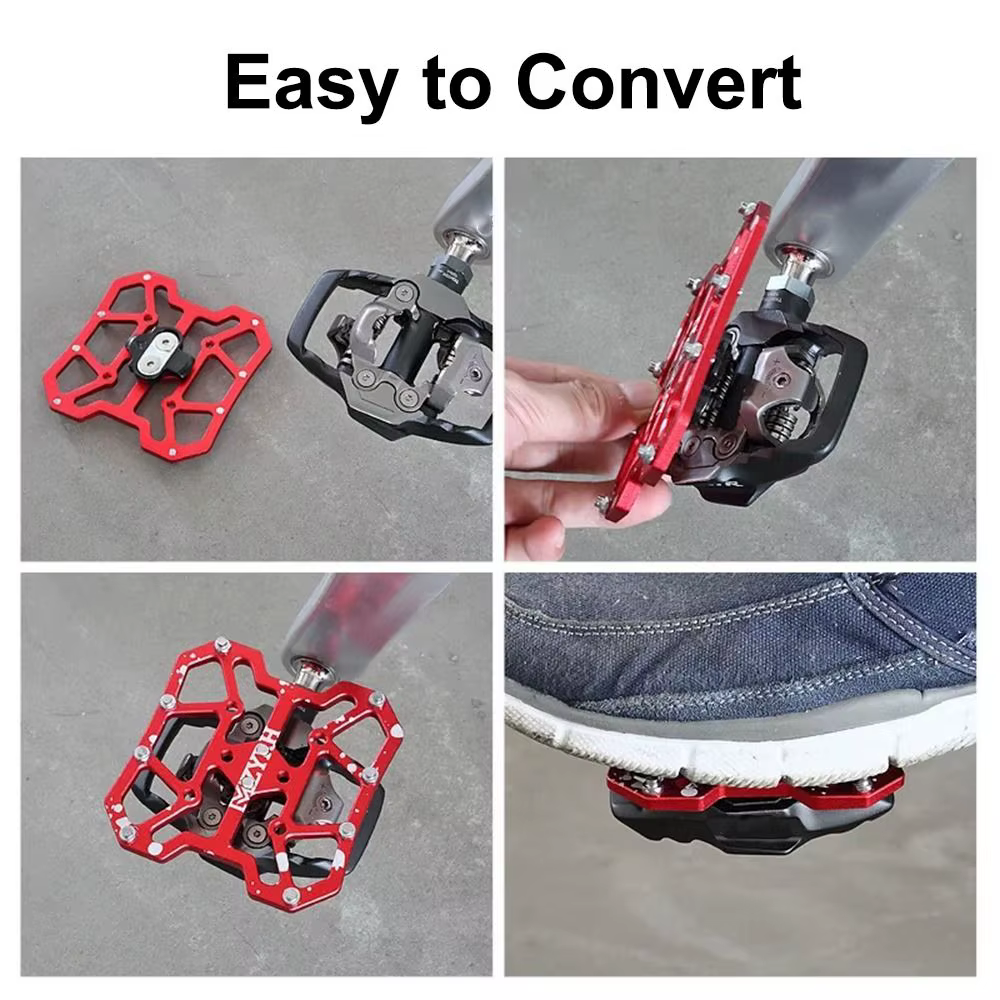Pedales de Aluminio Ultraligeros para Bicicleta con Adaptadores - imagen 2
