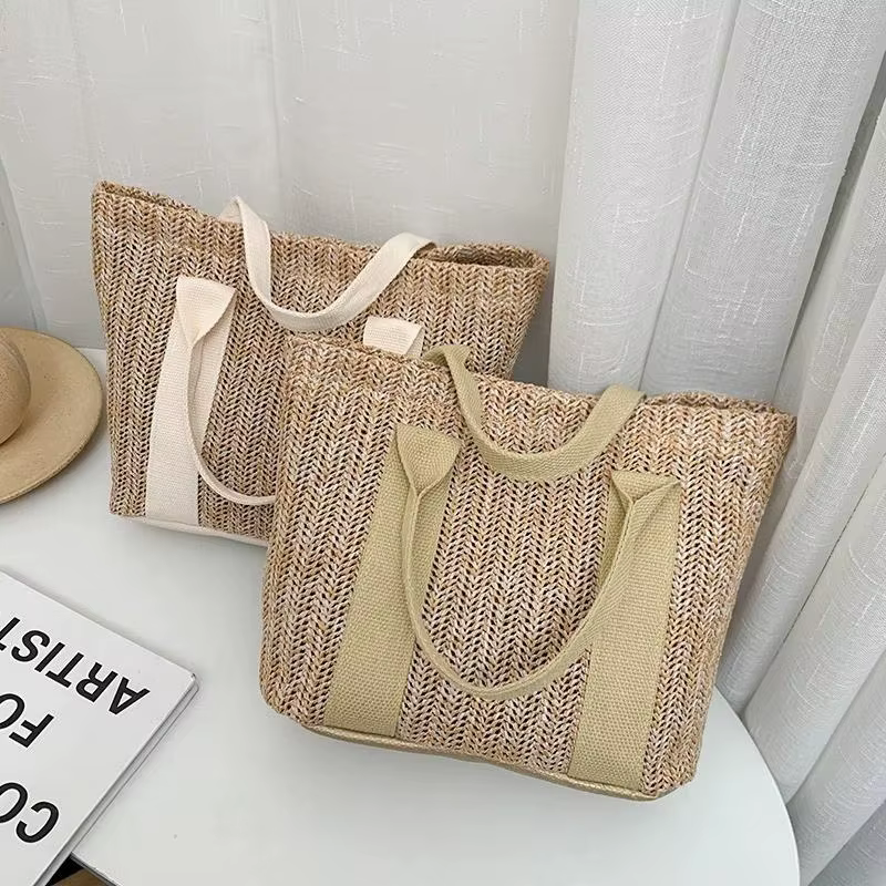 Bolso de pesca paja cremallera – colores tendencia mujer