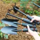 Pala jardinería metal duradera mango ergonómico negro con naranja - imagen 4