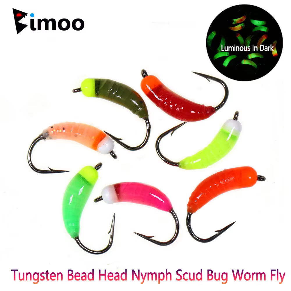 Bimoo Cuentas de tungsteno luminosas para ninfas Scud moscas y Caddis - imagen 5