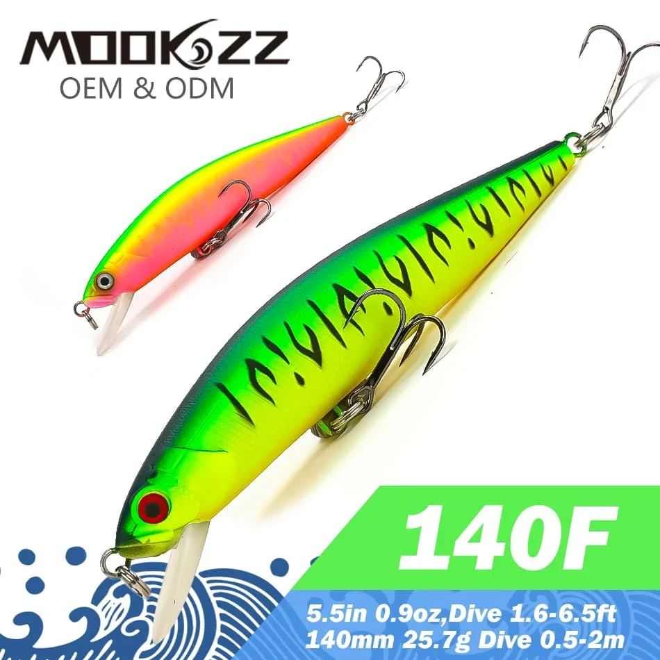 MOOKZZ Señuelos Wobblers Minnow – Cebos Artificiales de Pesca