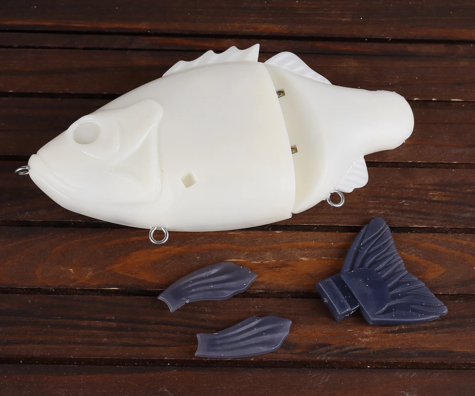 Swimbait grande blanco sin pintar