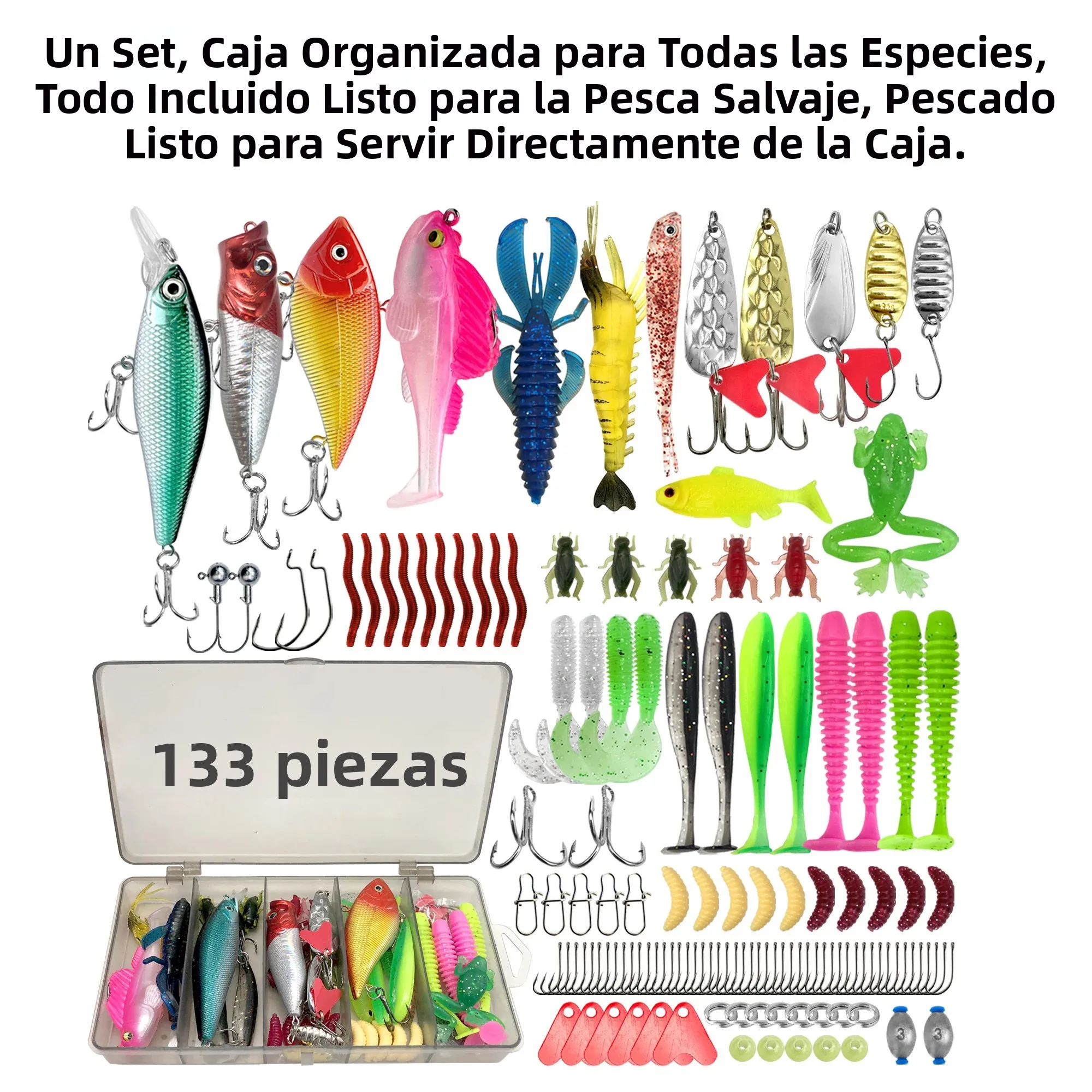 Kit de señuelos crankbait para lubina, trucha y lucio con cajas