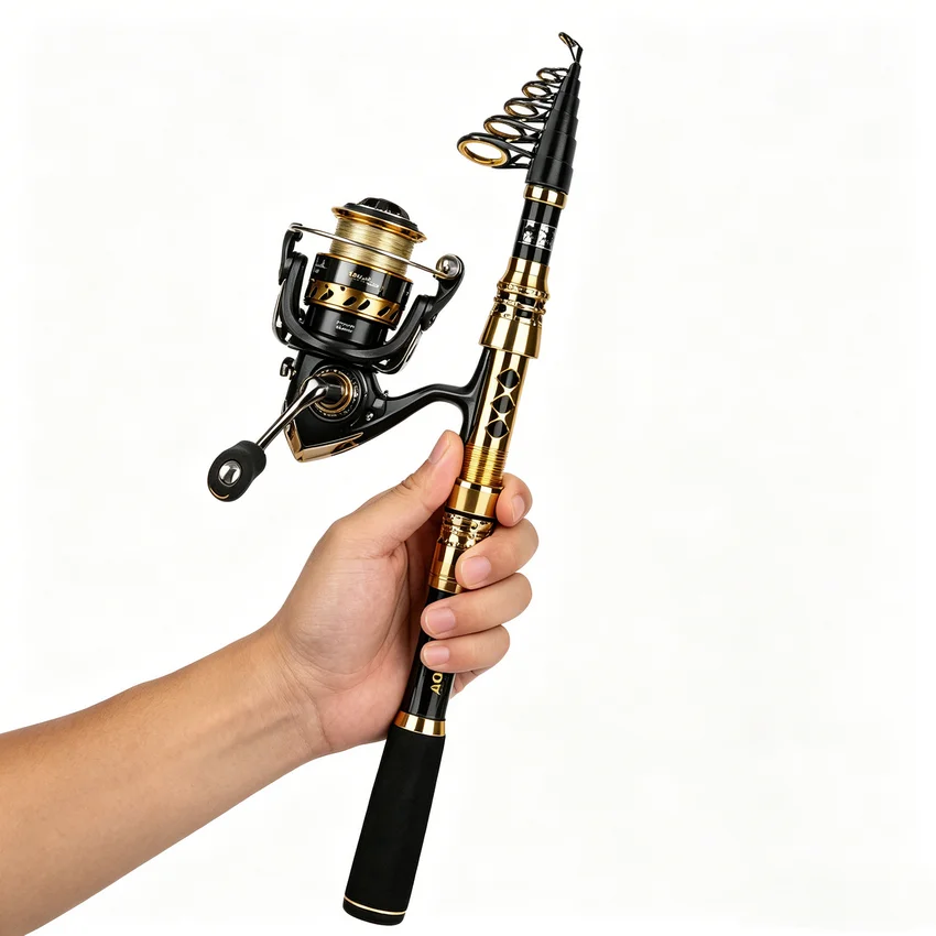 Caña telescópica de carbono para pesca de trucha y carpa con señuelos - imagen 4