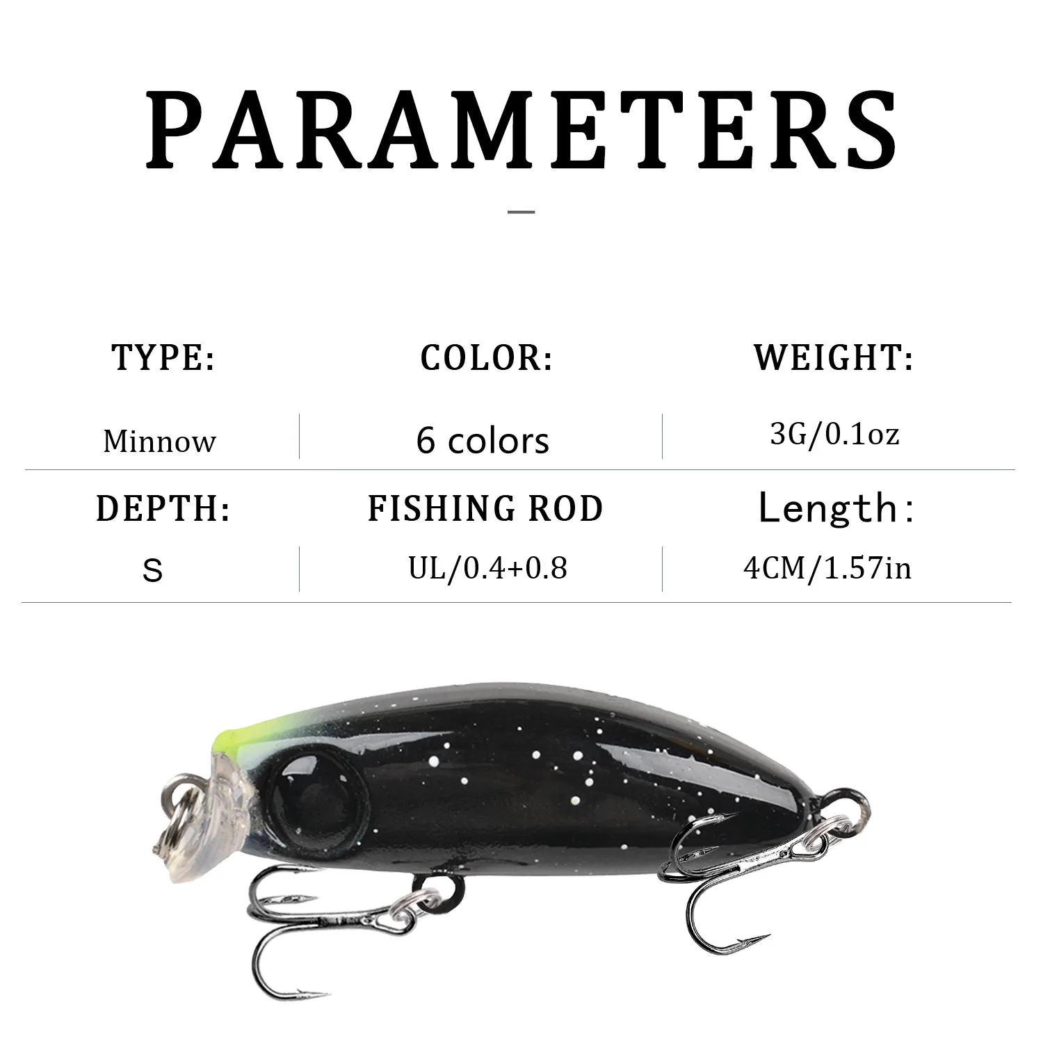 Señuelo Wobbler Crankbait hundido lento para trucha y lucio - imagen 4