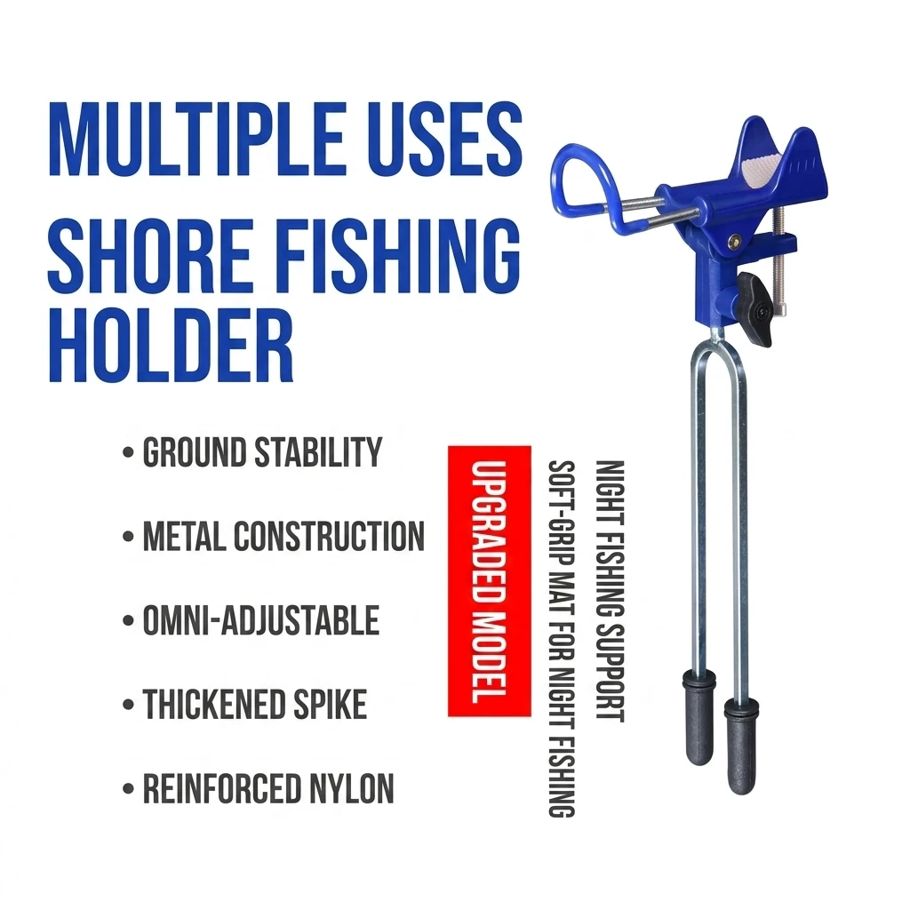 Soporte cañas pesca acero inoxidable 304 giratorio 360° y pico tierra - imagen 3