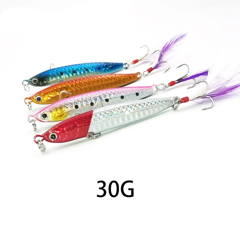 Señuelo TEASER J53 hierro con anzuelo de plumas para mar - imagen 4