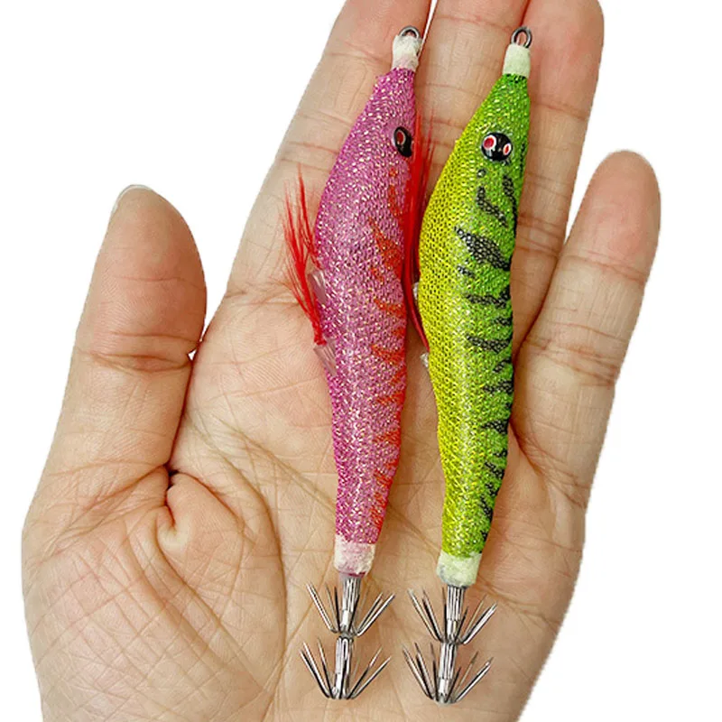 Anzuelo calamar Wood Shrimp Lightning UV reflectante para sepias