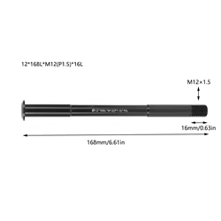 Eje Pasante Bicicleta Aluminio – Ligero y Hueco, 117-185mm