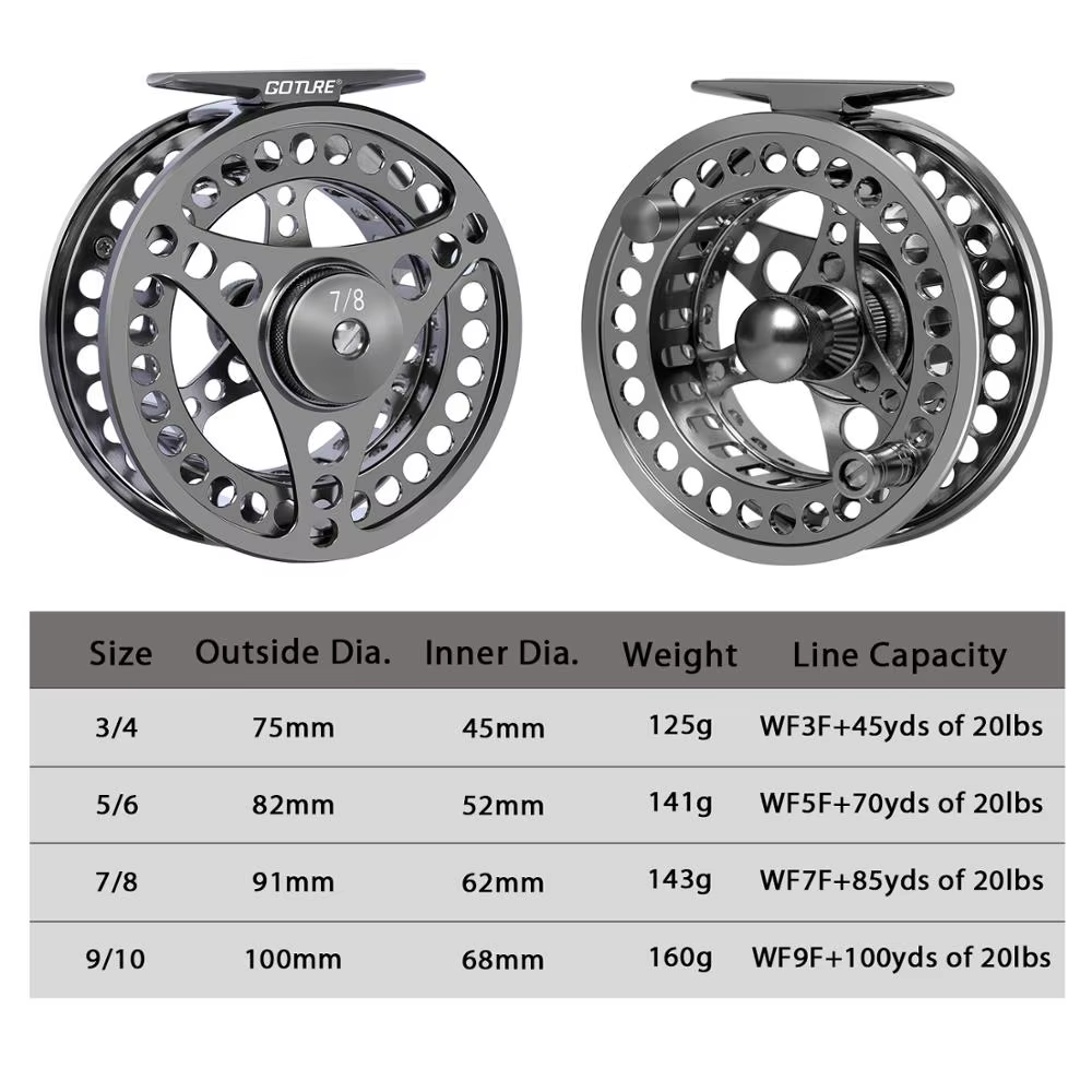 Carrete de pesca a mosca Goture CNC de gran diámetro multifunción - imagen 4