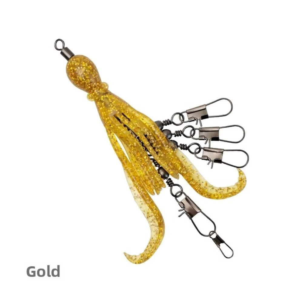 Carnada pulpo silicona anillo sólido conector – set pins pesca - imagen 2