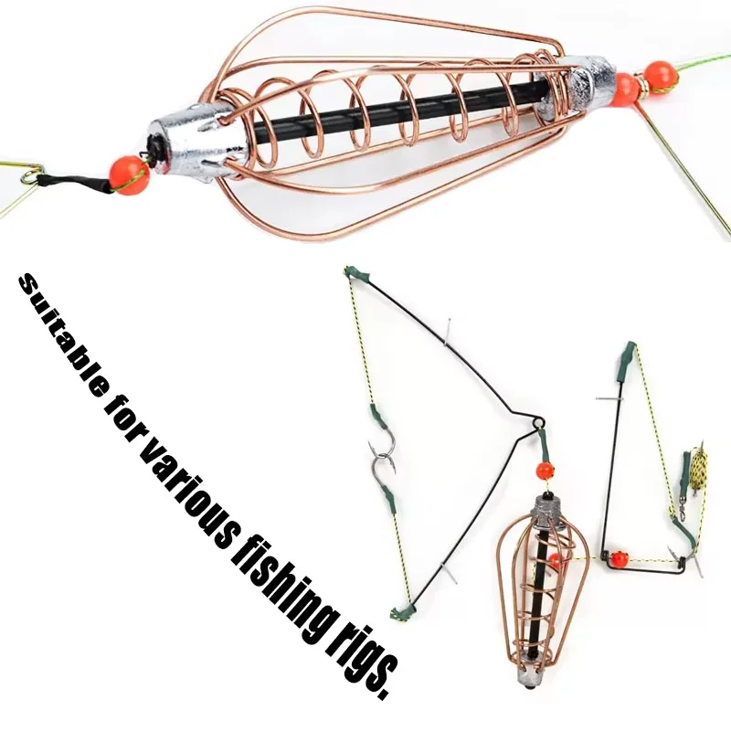 Alimentador de jaula giratorio – Doble porta‑cargas carpa/pesca gruesa