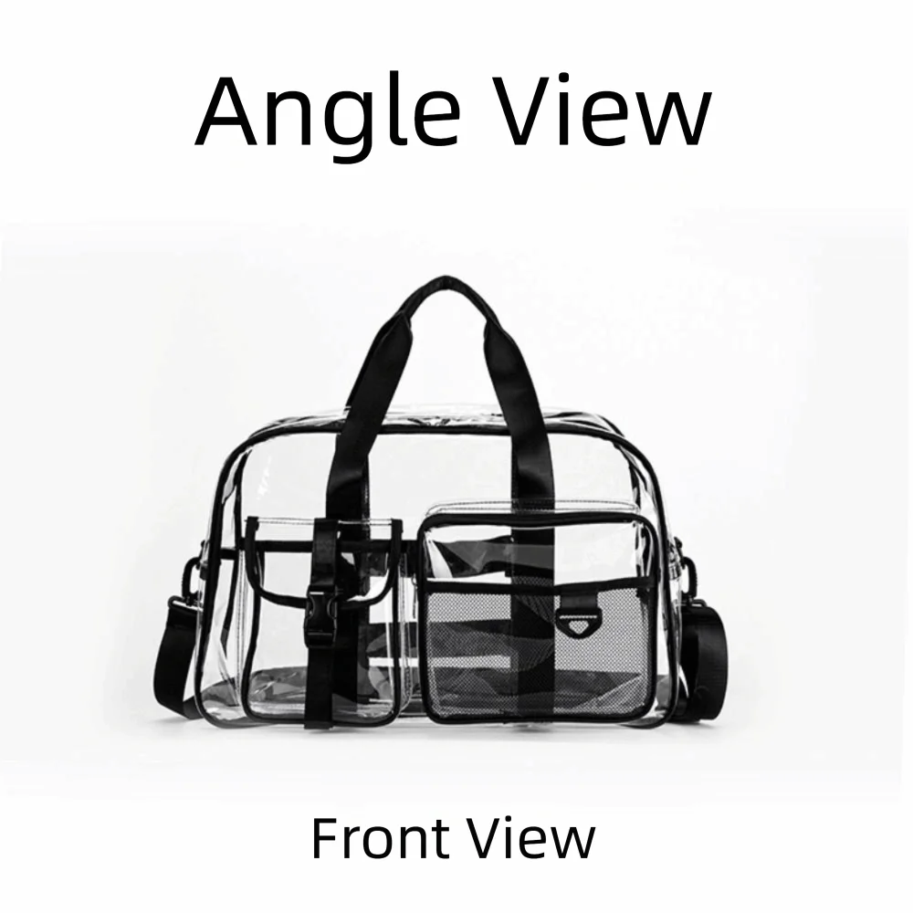 Bolsa de gimnasio de mano transparente en color azul