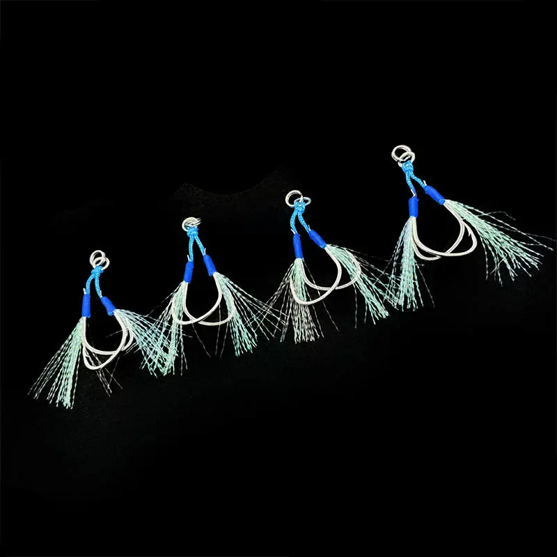 Anzuelos auxiliares slow jigging Blue Line – dobles de cristal - imagen 2