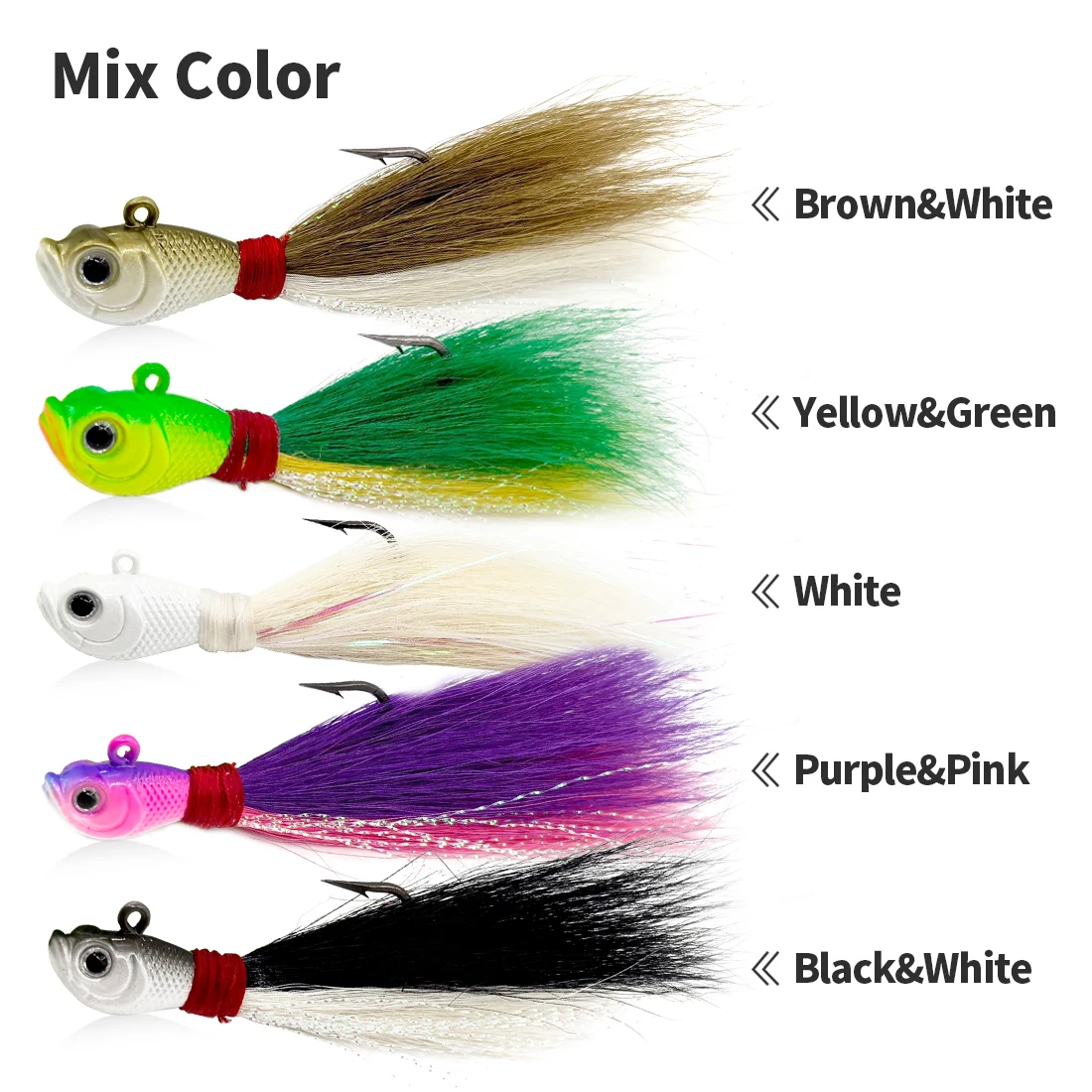 FishTrip Jig Head Bucktail 7-56g Multicolor - Trucha y Lubina Mar - imagen 2