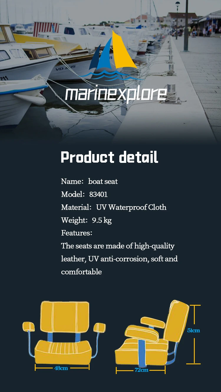 Asiento de pesca marino con reposabrazos marinexplore