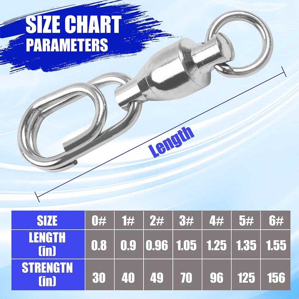 Giratorios de pesca de alta resistencia con rodamientos 30-156 lbs - imagen 5