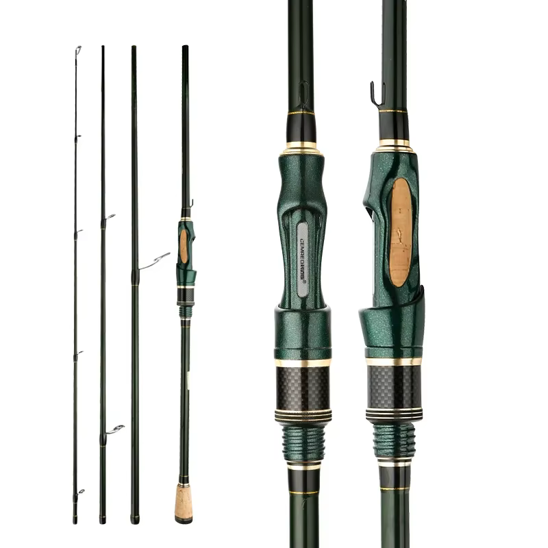 Caña Spinning Carbono Telescópica – 2,4m, 4 secciones, ideal viaje