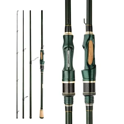 Caña Spinning Carbono Telescópica – 2,4m, 4 secciones, ideal viaje