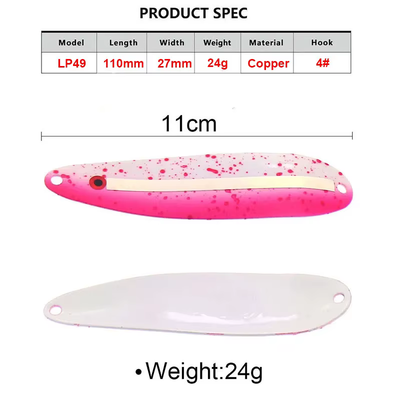 Señuelo metálico con cuchara giratoria para pesca – anzuelo simple - imagen 4