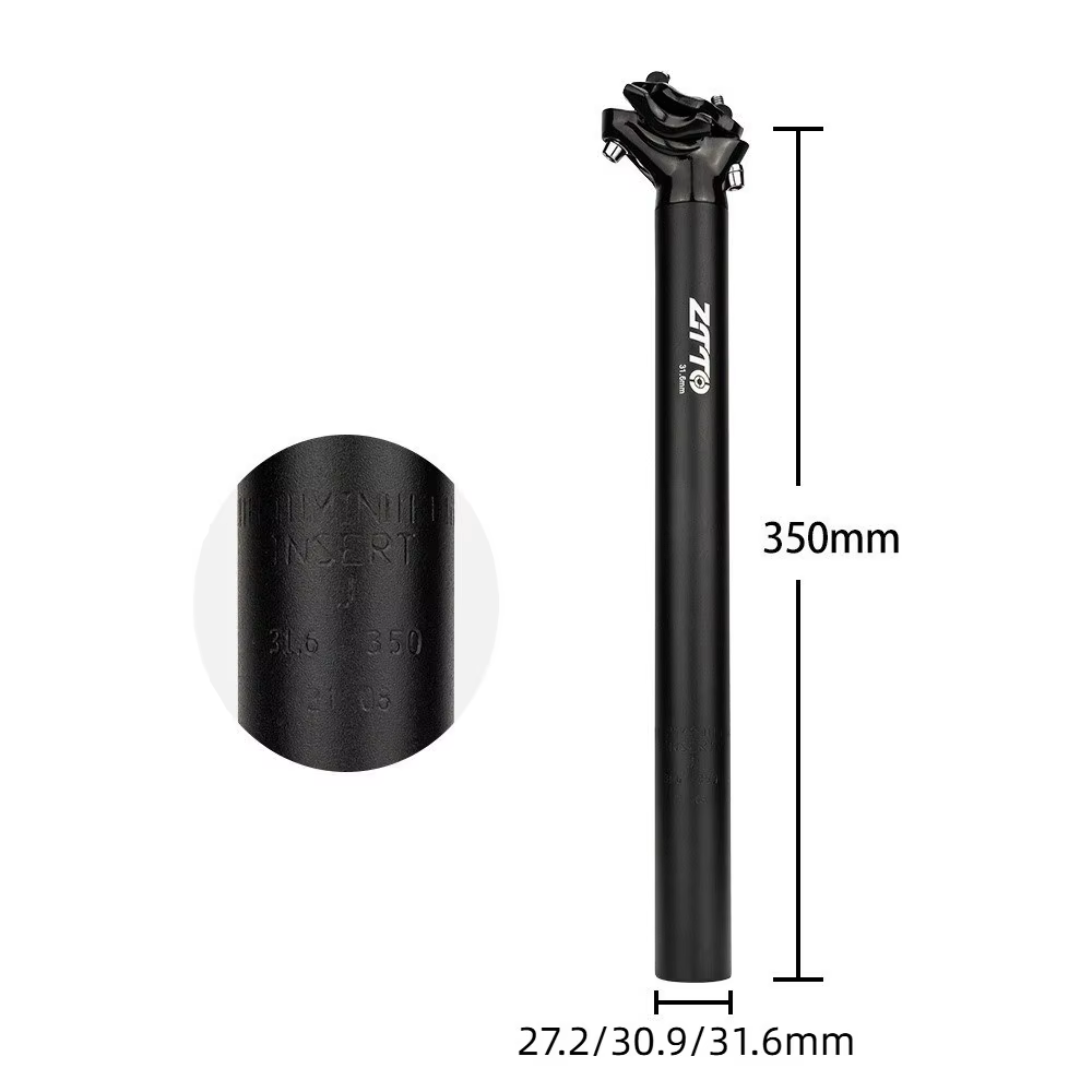 Tija de sillín ZTTO de aluminio negro para bicicleta