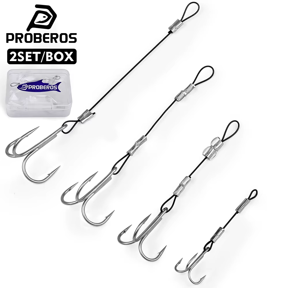 Proberos Stinger Rig Antipicadura Triples Acero Jigging Lucio Vinilo - imagen 4