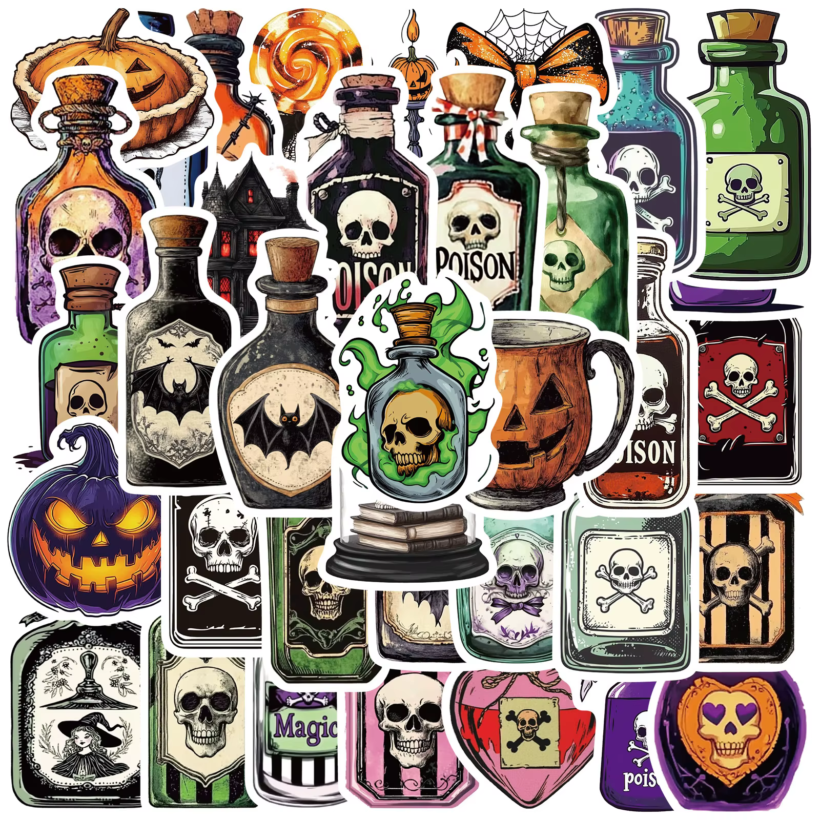 Pegatinas Halloween Poción Mágica Grafiti Impermeable Dibujos Animados - imagen 3