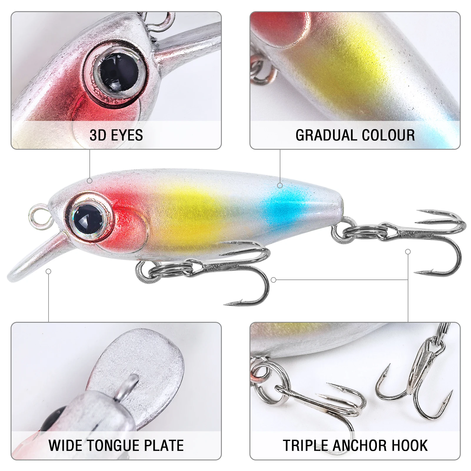 FREE FISHER Swimbait de buceo profundo con sonajero y triples - imagen 3