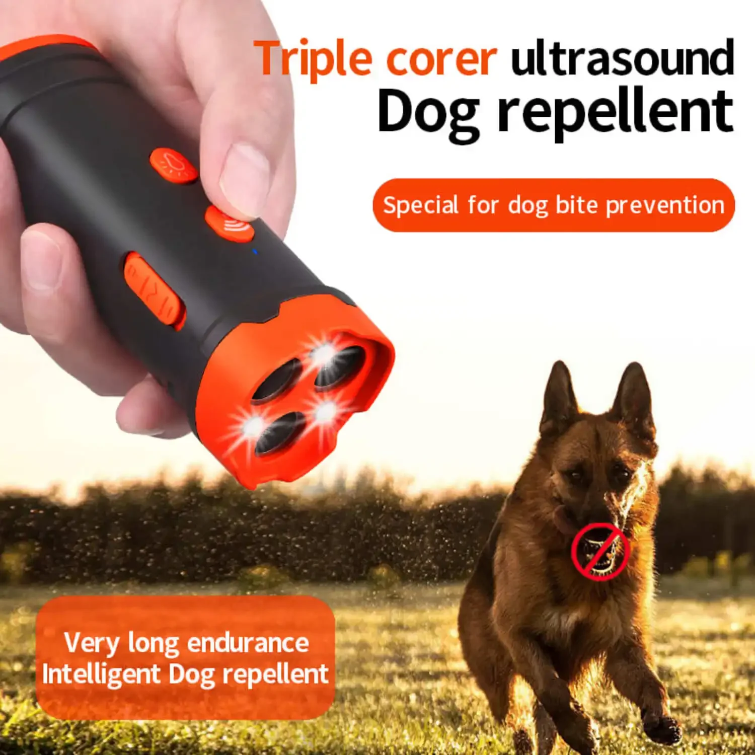 Repelente ultrasónico LED para perros agresivos – Potencia portátil - imagen 4