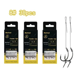 Aparejos Method Feeder carpa: anzuelos con púas y aguja doble punta