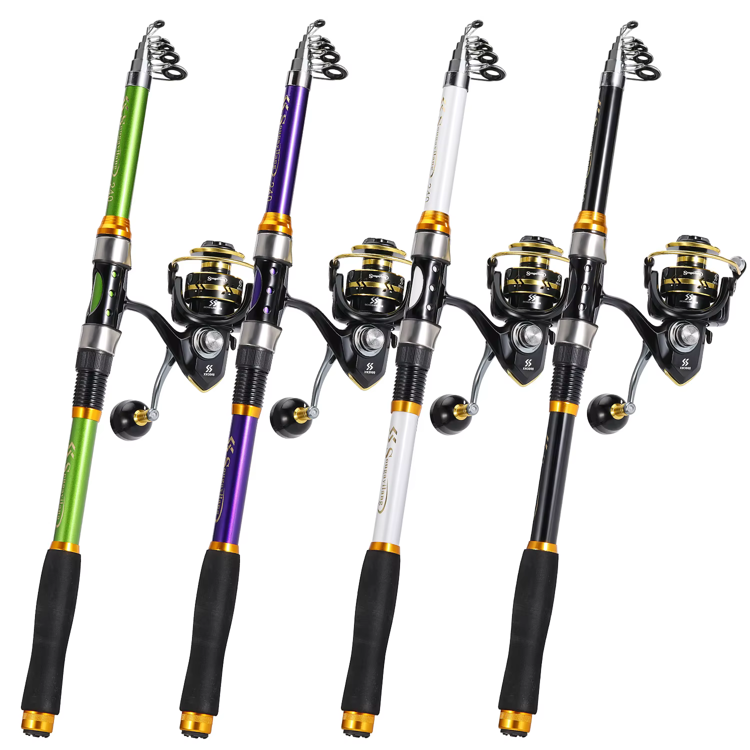 Sougayialng Combo Caña Telescópica Giratoria + Carrete – 5kg Arrastre